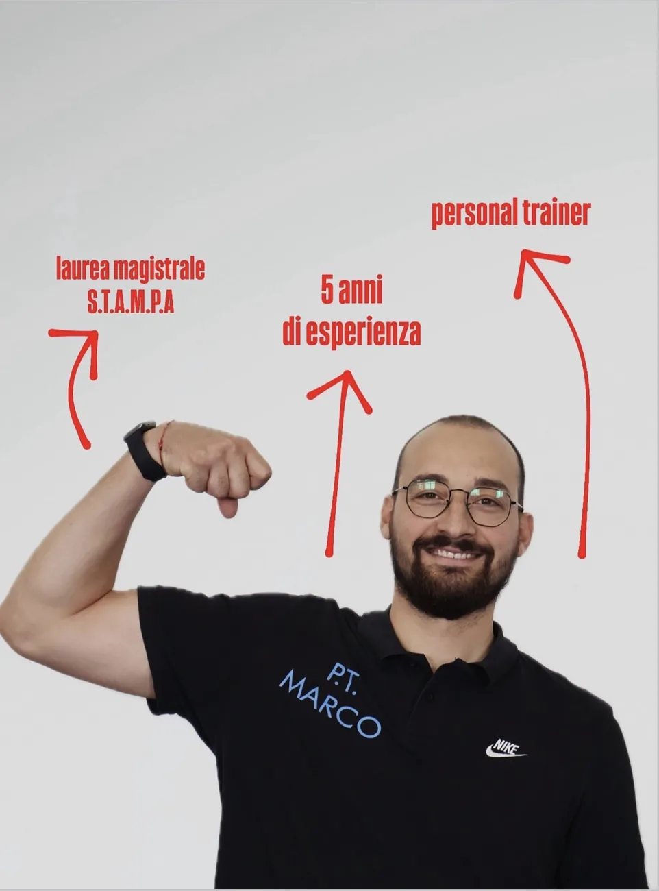 Presentazione di Marco: laurea magistrale S.T.A.M.P.A., personal trainer e 5 anni di esperienza